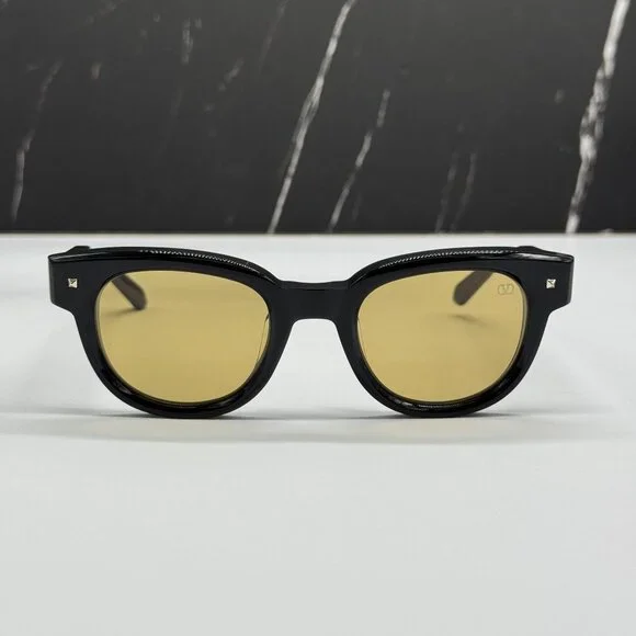 NEW VALENTINO VLS-163A BLACK BROWN ROUND SUNGLASSES VALENTINO - Picture 3 of 10
